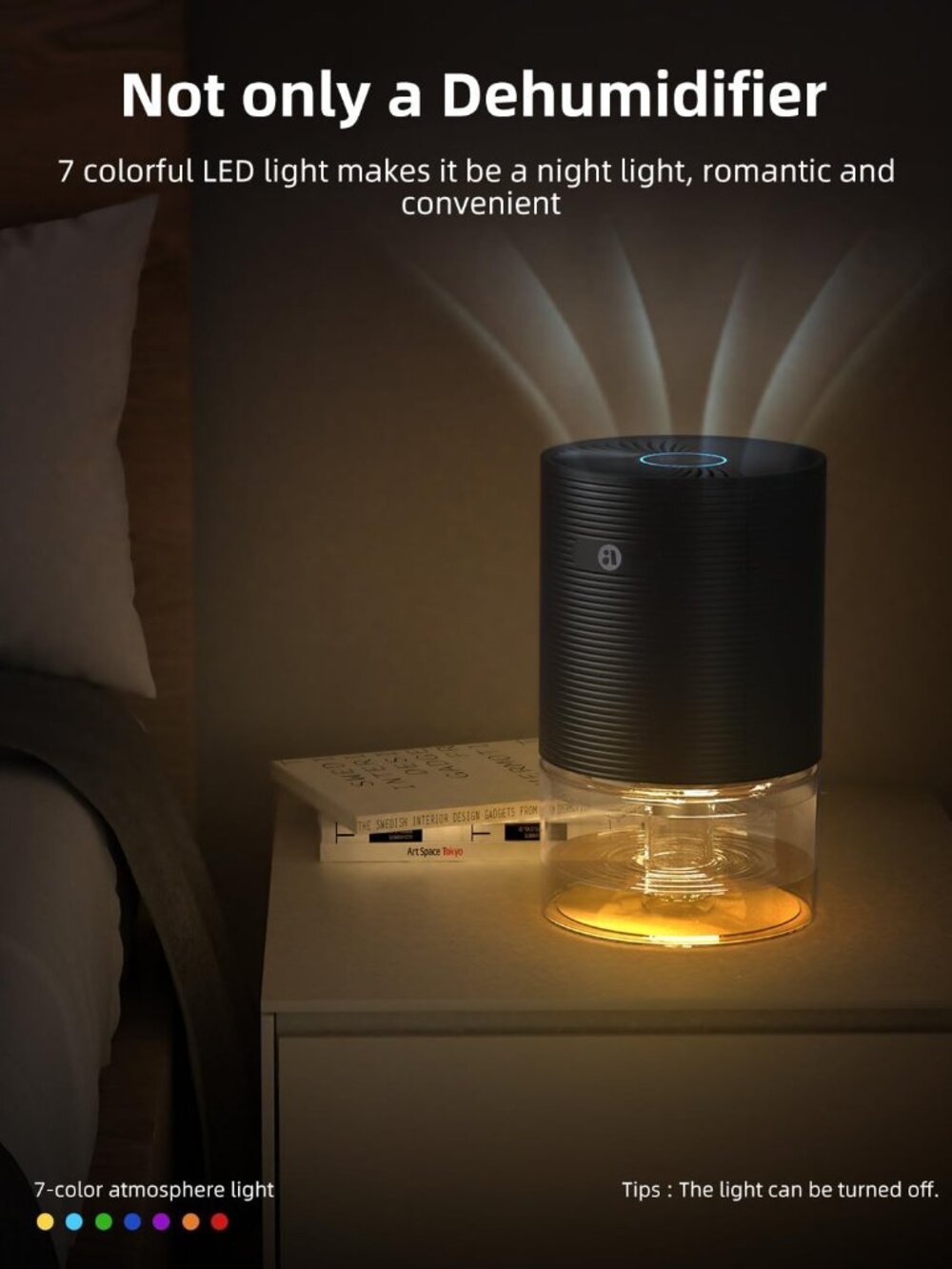 Dehumidifiers for Home, 25oz Dehumidifier for Bedroom with Auto-off, Ultra Quiet - Picture 5 of 7